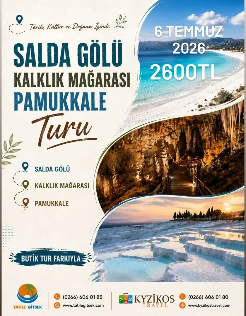 Salda Gölü - Kalklık Mağarası - Pamukkale Turu